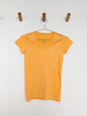 Nike Dri-Fit Short-Sleeve Running Top – Orange, Women's XS